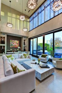 A grand, contemporary great room created for
living large. interior design transformations